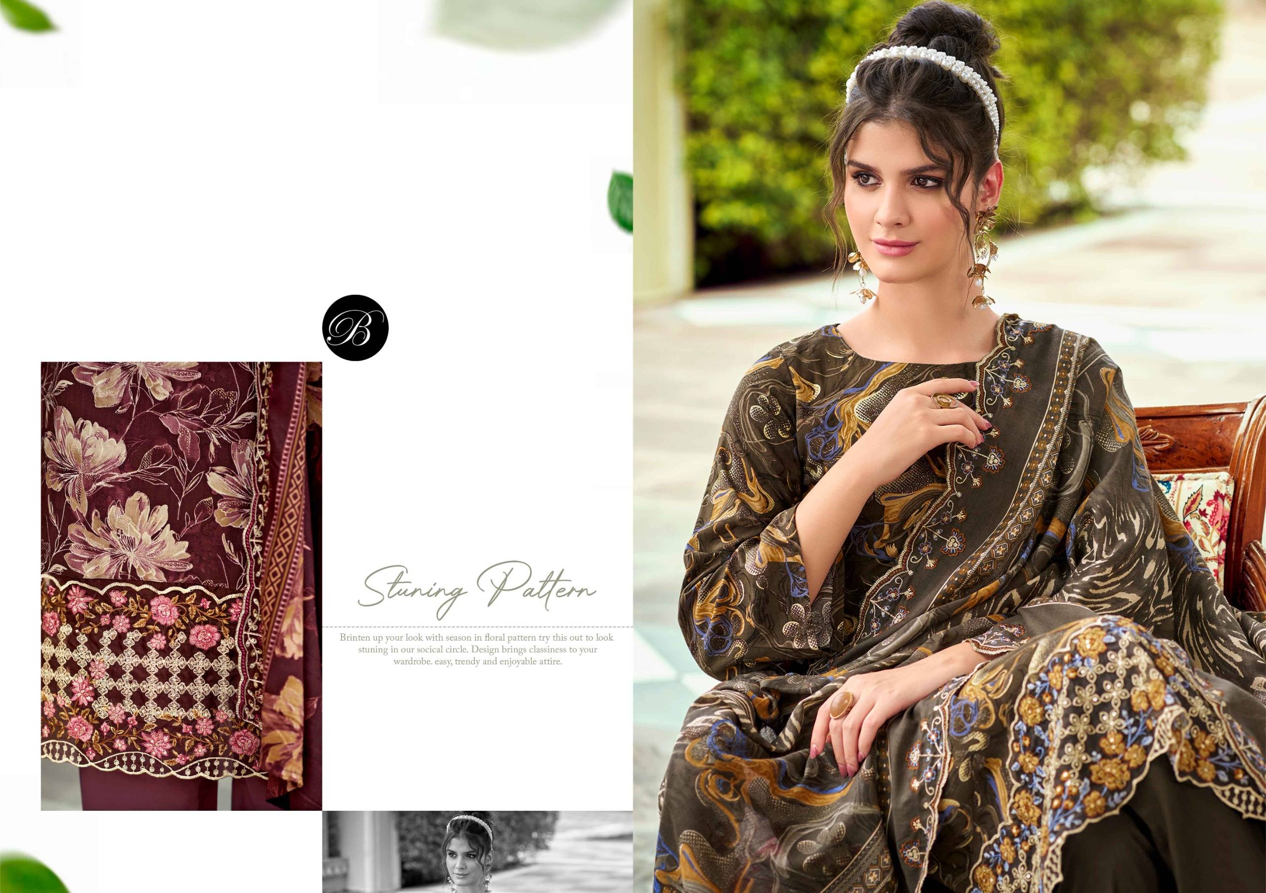 SANJEEDA By Belliza 935-001 To 935-006 Series Designer Suits pure viscose  Dresses At Wholesale Price